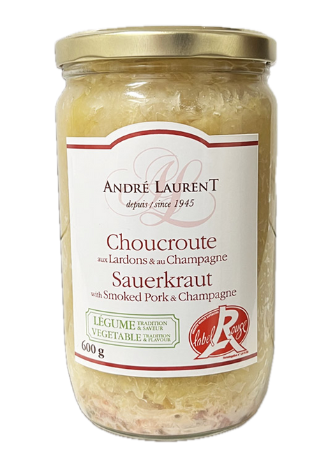 Andre Laurent Sauerkraut Cooked/ Choucroute francaise in Glass Jar