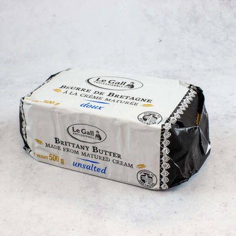The Gall Butter Block Unsalted in its packaging, side view. 