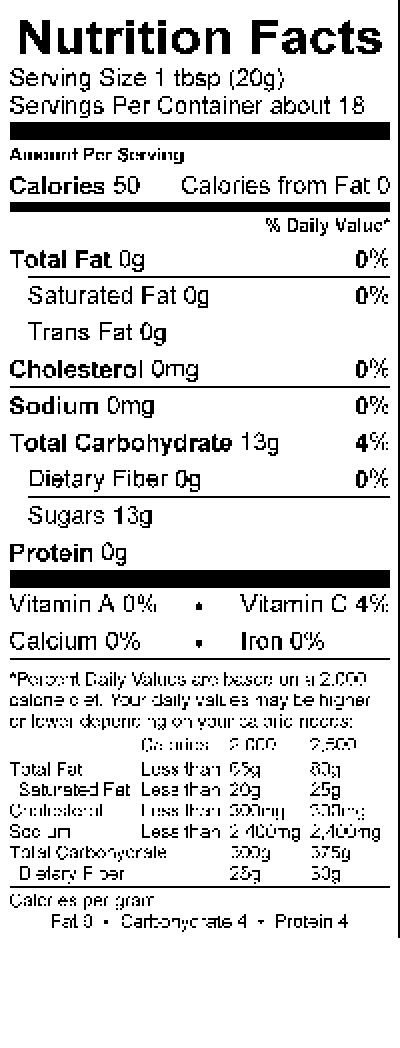 Image of the Nutrition Facts for the Blackberry Bonne Maman.