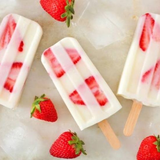 Strawberry Yogurt Popsicles