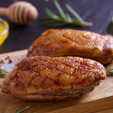 French honey-lacquered duck breast