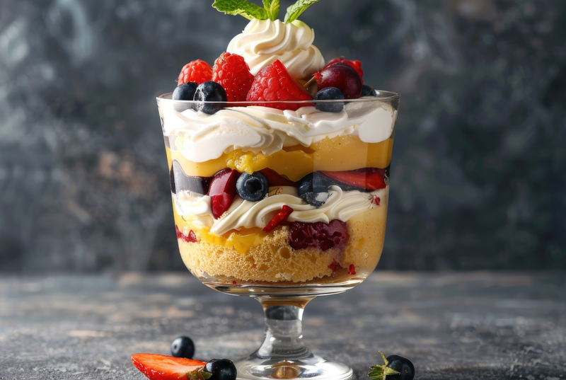 Fruit Trifle with Pure Butter Madeleines