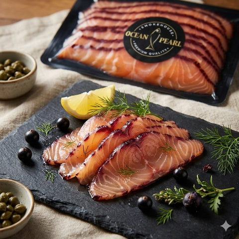 Premium Blackcurrant Smoked Salmon Sliced 100% natural