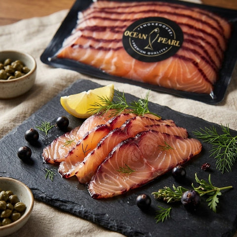 Premium Blackcurrant Smoked Salmon Sliced 100% natural