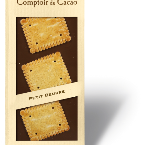 Comptoir du Cacao - Dark chocolate bar w/ petit beurre cookie