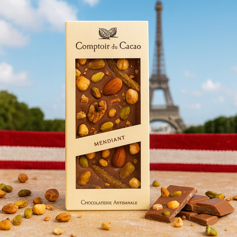 Comptoir du Cacao - Milk chocolate bar w/ mendiants