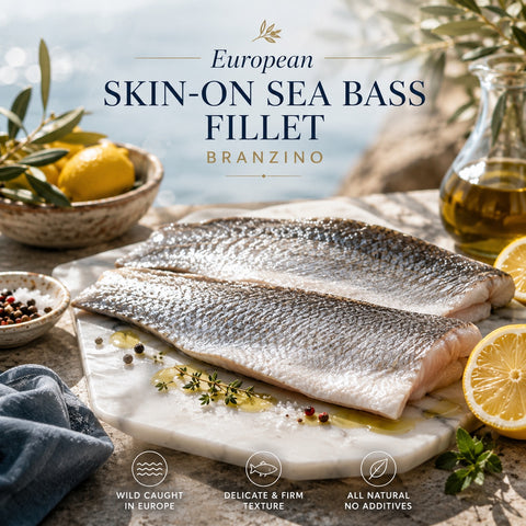 European Skin-On Sea Bass Fillet Branzino