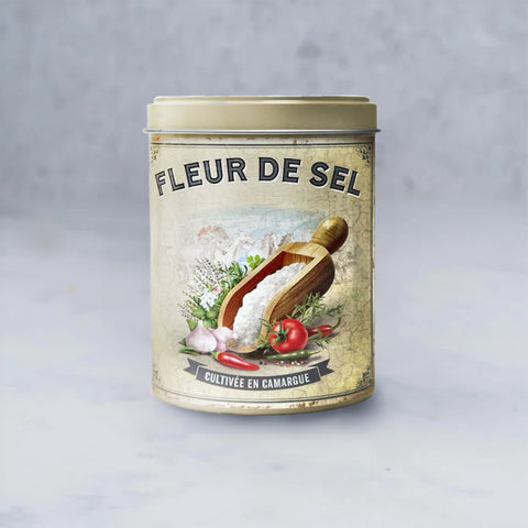 Fine sea salt from Camargue tin / Fleur de sel