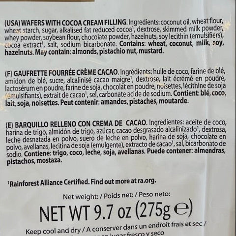 Italian Waffers filled with Cacao Monte Pollino