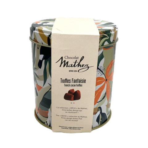 Mathez Cocoa-powdered truffles deco jungle tin