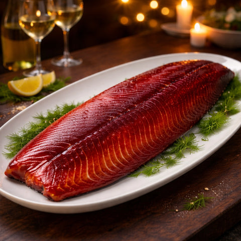 Whole Premium Blackcurrant Smoked Salmon 100% natural 4lb avg