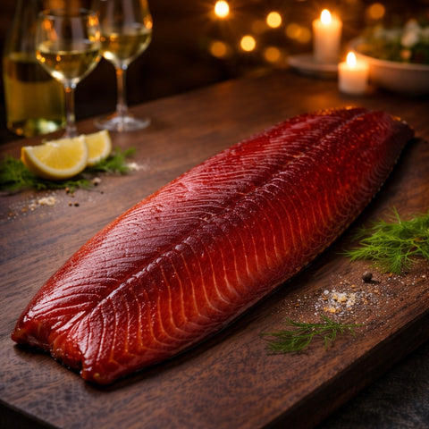 Whole Premium Blackcurrant Smoked Salmon 100% natural 4lb avg