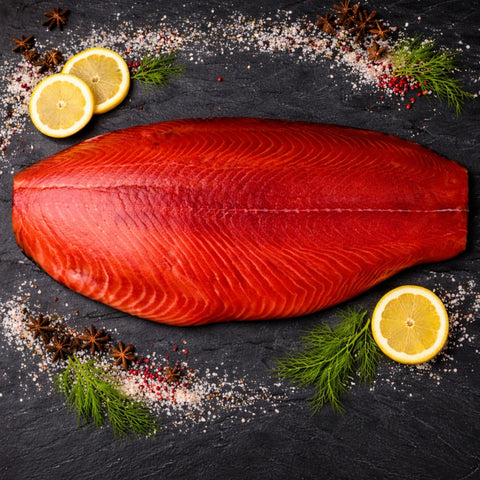 Whole Premium Blackcurrant Smoked Salmon 100% natural 4lb avg