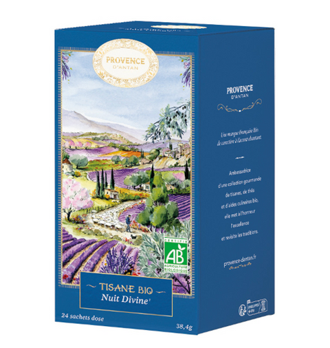Provence d'Antan Divine night Organic infusion: lemon balm, verbena, marjoram
