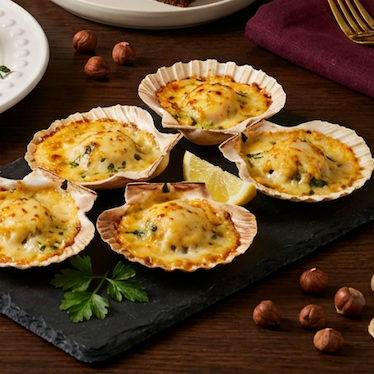4 Brittany-Style Prepared Scallops (Coquille St. Jacques)