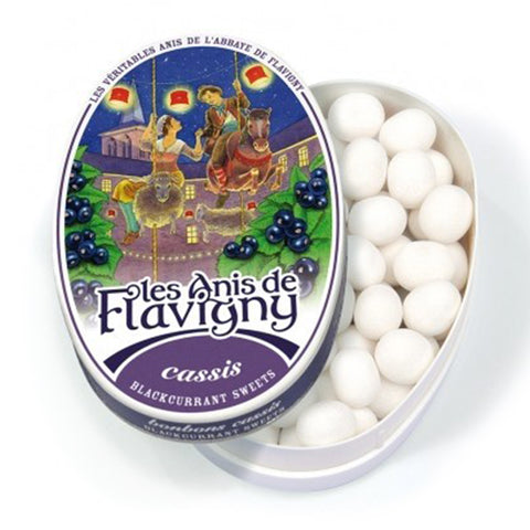 Anis de Flavigny Cassis/Blackcurrant pastilles oval tin