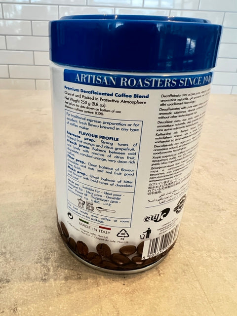 Miscela d'Oro Espresso Ground Decaf Coffee in Can 8.8 oz