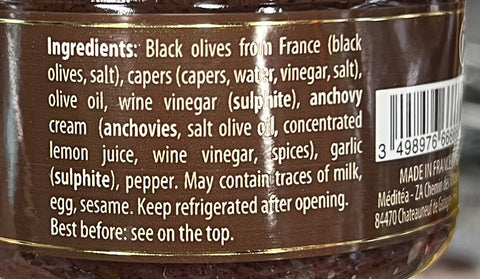 Delices du Luberon Black Olive Tapenade?