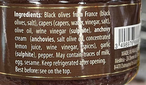 Delices du Luberon Black Olive Tapenade