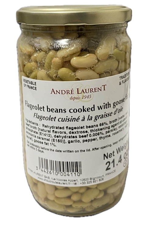 Andre Laurent Flageolet Beans Cooked in Goose Fat in Glass Jar