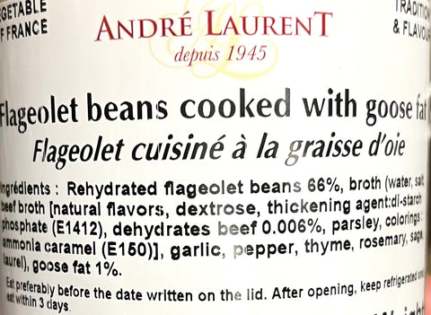 Andre Laurent Flageolet Beans Cooked in Goose Fat in Glass Jar