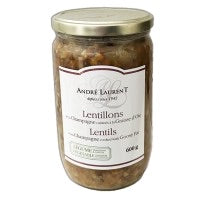 Andre Laurent Lentils Cooked in Goose Fat in Glass Jar