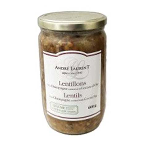 Andre Laurent Lentils Cooked in Goose Fat in Glass Jar