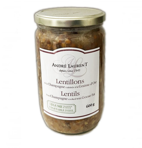 Andre Laurent Lentils Cooked in Goose Fat in Glass Jar
