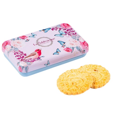 La Sablesienne Shortbread biscuits w Apricot Chips mini tin pure butter