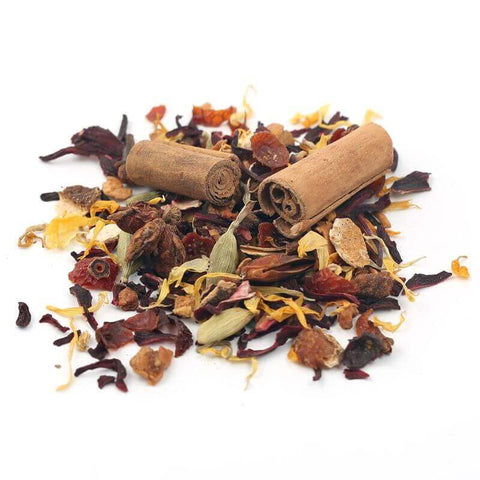 Assortment of Terre Exotic's Mulled Wine Mix, front view.