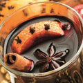 Terre Exotic's Mulled Wine Mix (Vin Chaud), stored in its glass jar open, top view.