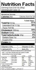 Image of the Nutrition Facts for the Coppa Chocolate Mousse.