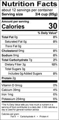 Image of the Nutrition Facts for the Very Fine Yellow Wax Beans.