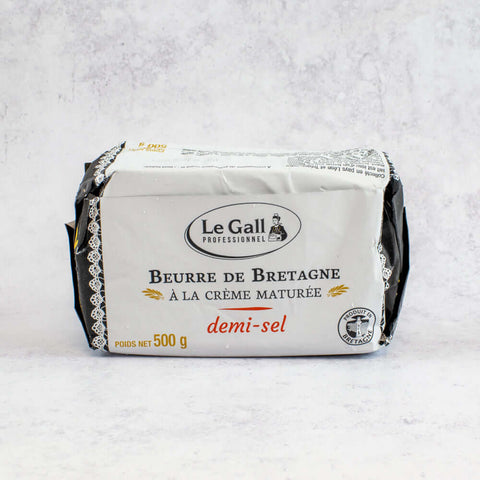 The Gall Butter Block Salted in its packaging, front view. 