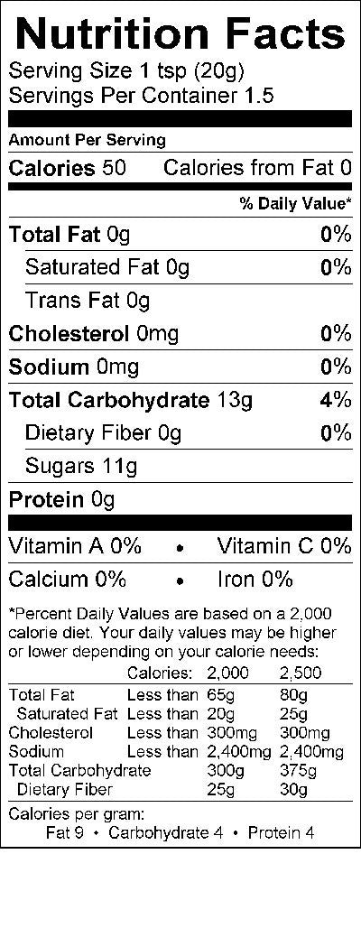 Image of the Nutrition Facts for the Fig Preserves from Bonne Maman.