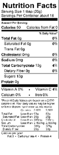 Image of the Nutrition Facts for the Red Currant Jelly Bonne Maman.