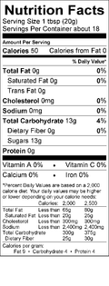 Image of the Nutrition Facts for the Peach Bonne Maman.
