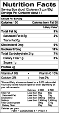 Image of the Nutrition Facts for the Nut Potatoes.