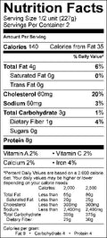 Image of the Nutrition Facts for the Coq au Vin.