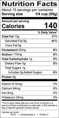 Image of the Nutrition Facts for the Italian Frozen Burratta.