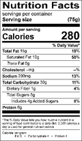 Image of the Nutrition Facts for the French Butter Croissants.