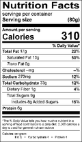 Image of the Nutrition Facts for the French Chocolate Croissant.