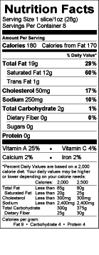 Image of the Nutrition Facts for the Garlic & Herbs Butter Roll.