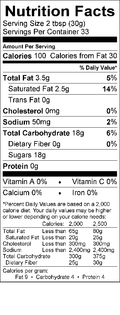 Image of the Nutrition Facts for the Salted Caramel Sauce.