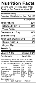 Image of the Nutrition Facts for the Strawberry Strip Cake.