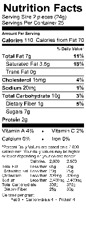 Image of the Nutrition Facts for the Honey Packet from Bonne Maman.