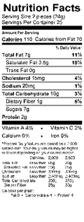 Image of the Nutrition Facts for the Honey Packet from Bonne Maman.
