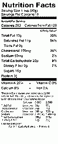 Image of the Nutrition Facts for the Tiramisu Dessert Cups.
