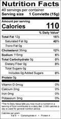 Image of the Nutrition Facts for the La Conviette Mini French Butter Roll, Salted.