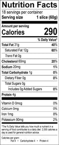 Image of the Nutrition Facts for the Foie Gras Slices.